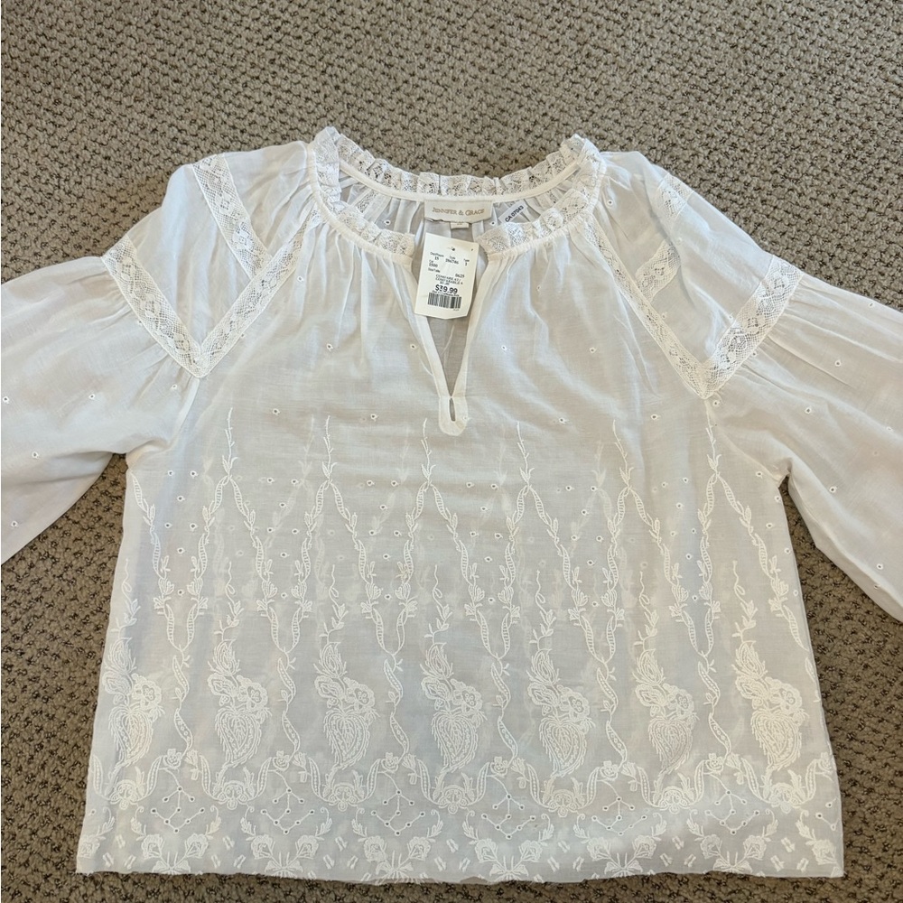 White Embroidered Blouse